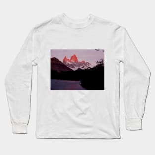 Alpen glow on Mount Fitz Roy Long Sleeve T-Shirt